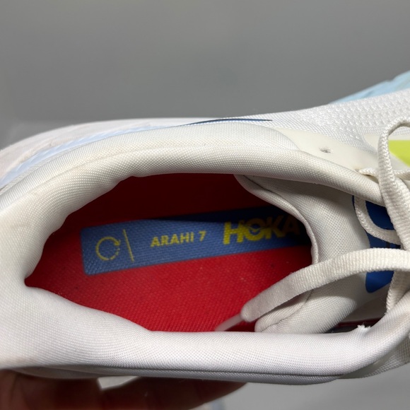 HOKA Arahi 7 Running Shoes Mens 11.5D White Blue Stability Athletic Sneakers - Picture 14 of 15